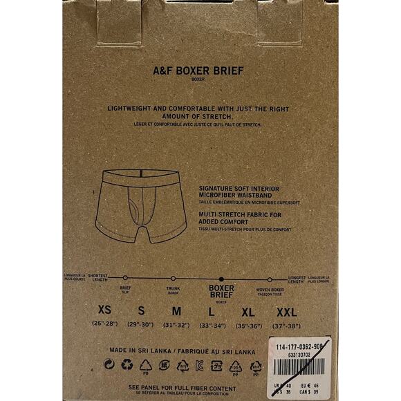 M2-80 ABERCROMBIE & FITCH NWT Men's Boxer Brief Cotton Underwear 3-PACK Large - Picture 7 of 9